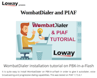 WombatDialer and PIAF tutorial